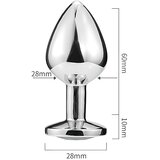 Sunfo metalni analni čep sa srcem i plavim kamenom (srebrni) | shoptok.hr