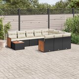  11-dijelni set vrtnih sofa od poliratana s jastucima crni | shoptok.hr