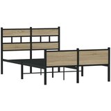 vidaXL Posteljni okvir brez vzmetnice hrast 120x190 cm inženirski les | Shoptok.si