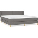  Box spring postelja z vzmetnico temno siva 160x200 cm blago, (20896189) | Shoptok.si