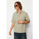 Trendyol Stone Regular Fit Short Sleeve Comfortable Stretchy Shirt