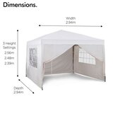 Vonhaus pop up paviljon 3 x 3m z utežmi - ivory | Shoptok.si