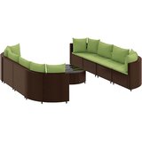  9-dijelni set vrtnih sofa s jastucima poliratan smeđi | shoptok.hr