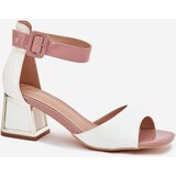 EVENTO Lacquered Women's Sandals On Heel White Zennia | Shoptok.si