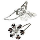 INF Komplet 2 kovinskih držal za zavese z metulji in cvetovi - eleganten dekor oken Silver, (5000071069) | Shoptok.si