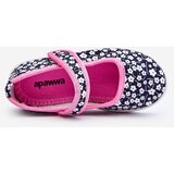 Boto Children's Velcro Ballerinas In Print Navy Blue And Pink Selah | Shoptok.si