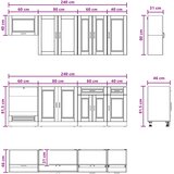 Kuhinjska jedinica PORTO 8 kom. Bijela Konstruirano drvo | shoptok.hr