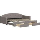  Dnevni krevet na razvlačenje smeđesivi 90 x 200 cm od tkanine | shoptok.hr