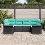  Sjedeća garnitura za vrt 6 kom. Crna Poli ratan 234 x 132.5 x 85 cm | Shoptok.si