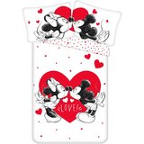 Jerry Fabrics Crvena/bijela pamučna dječja posteljina za krevet za jednu osobu 140x200 cm Mickey and Minnie "Love" – | shoptok.hr