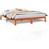 Maison Chic Posteljni okvir - Dvoposteljna postelja - Zakonska postelja brez vzmetnice voščeno rjav 160x200 cm borovina-J4715, (21760242) | Shoptok.si