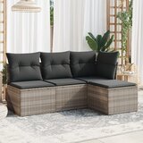 vidaXL 4-dijelni set vrtnih sofa s jastucima svijetlosivi poliratan Cijene