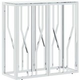  Konzolni stol srebrni 70 x 30 x 70 cm nehrđajući čelik i staklo | shoptok.hr