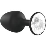 Dorcel Geisha Plug Diamond M - analni dildo od bijelog kamena (crni) | shoptok.hr
