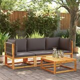 vidaXL Kutna vrtna sofa s jastucima od masivnog drva bagrema | shoptok.hr