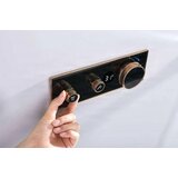 ELITE EDITION Luksuzni termostatski podometni tuš sistem BCS1603 z zaslonom — Zlato bela — Dva izliva | Shoptok.si