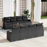  Sjedeća garnitura za vrt 9 kom. Crna poliratan 234 x 62 x 85 cm | shoptok.hr