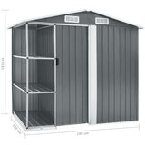 vidaXL Vrtna kućica sa stalkom siva 205 x 130 x 183 cm željezna | shoptok.hr