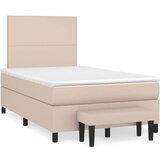 vidaXL Krevet s oprugama i madrac cappuccino 120x200cm od umjetne kože | shoptok.hr