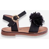 Boto Fashionable Children's Sandals With Flowers Black Poly | Shoptok.si