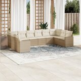 vidaXL 10-dijelni set vrtnih sofa s jastucima bež od poliratana | shoptok.hr
