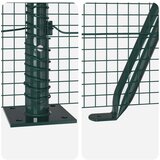 vidaXL Zavarena Žičana Ograda s 13 Flanged Stupova Zelena 1.4x25 m Čelik | shoptok.hr
