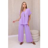 Kesi Włoski Set with necklace blouse + pants light khaki | Shoptok.si