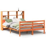 vidaXL Knjižna postelja brez vzmetnice vošč. rjava 140x190cm trden les | Shoptok.si