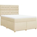  Krevet s oprugama i madracem krem 140x200 cm od tkanine | shoptok.hr