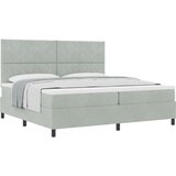 vidaXL Posteljni pod z vzmetnico svetlo siva 200x200 cm žamet, (22052479) | Shoptok.si