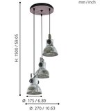 Eglo 49647 - visilica na sajli barnstaple 3xE27/40W/230V | Eponuda.com