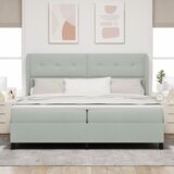  Krevet s podlogom i madracem svjetlosive boje 200x200 cm od baršuna | shoptok.hr