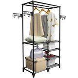  Za odjeću od čelika i netkane tkanine 87x44x158 cm crni | shoptok.hr