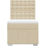  Okvir kreveta s oprugama i madrac krem 80x200 cm od tkanine | shoptok.hr