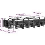  Vrtna jedilna garnitura 15-delna z blazinami bež poli ratan, (21146983) | Shoptok.si