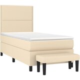  s oprugama i madracem krem 90 x 190 cm od tkanine | shoptok.hr
