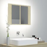 vidaXL LED kopalniška omarica z ogledalom sonoma hrast 60x12x45 cm Cene