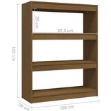 vidaXL knjižna omara za razdelitev prostora medeno rjava 100x30x103 cm | Shoptok.si