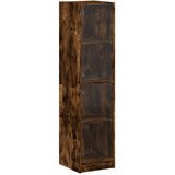 Maison Chic Visoka omara - Komoda - Predalnik s steklenimi vrati dimljeni hrast 35x37x142 cm, (21721100) | Shoptok.si