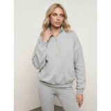 Sinsay Pamučna majica s polovičnim patentnim zatvaračem | shoptok.hr