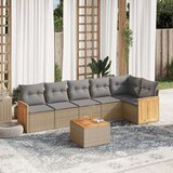  7-dijelni set vrtnih sofa od poliratana s jastucima bež | shoptok.hr