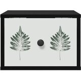  Wall-mounted noćni ormarić HANAU Crni hrast 36 x 33 x 25 cm - Crni hrast Zeleni uzorak lišća 1 | shoptok.hr
