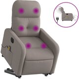 vidaXL Električni masažni naslonjač na podizanje od tkanine smeđesivi | shoptok.hr