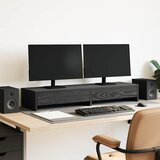  Stalak za monitor s ladicama Crni hrast 100x27x15 cm Konstruirano drvo | shoptok.hr