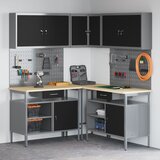 vidaXL Set 9 Siva Jeklo Standardna Nastavljiva višina Kotna miza | Shoptok.si
