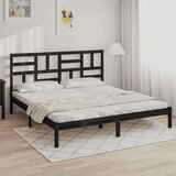  Posteljni okvir črn iz trdnega lesa 200x200 cm, (20647790) Cene