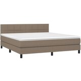  Box spring postelja z vzmetnico LED taupe 180x200 cm blago, (20902088) | Shoptok.si