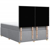  Krevet box spring s madracem svjetlosivi 140x200 cm od tkanine Slike