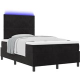 vidaXL Krevet s podnicom i madracem & LED Crni 120x200 cm Baršun | shoptok.hr