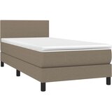  Krevet box spring s madracem LED smeđesivi 90x200 cm tkanina | shoptok.hr